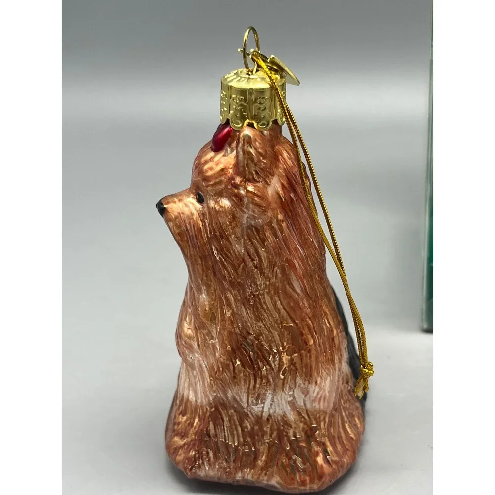 Kurt Adler Noble‎ Gems collection Yorkshire Terrier Glass ornament /box